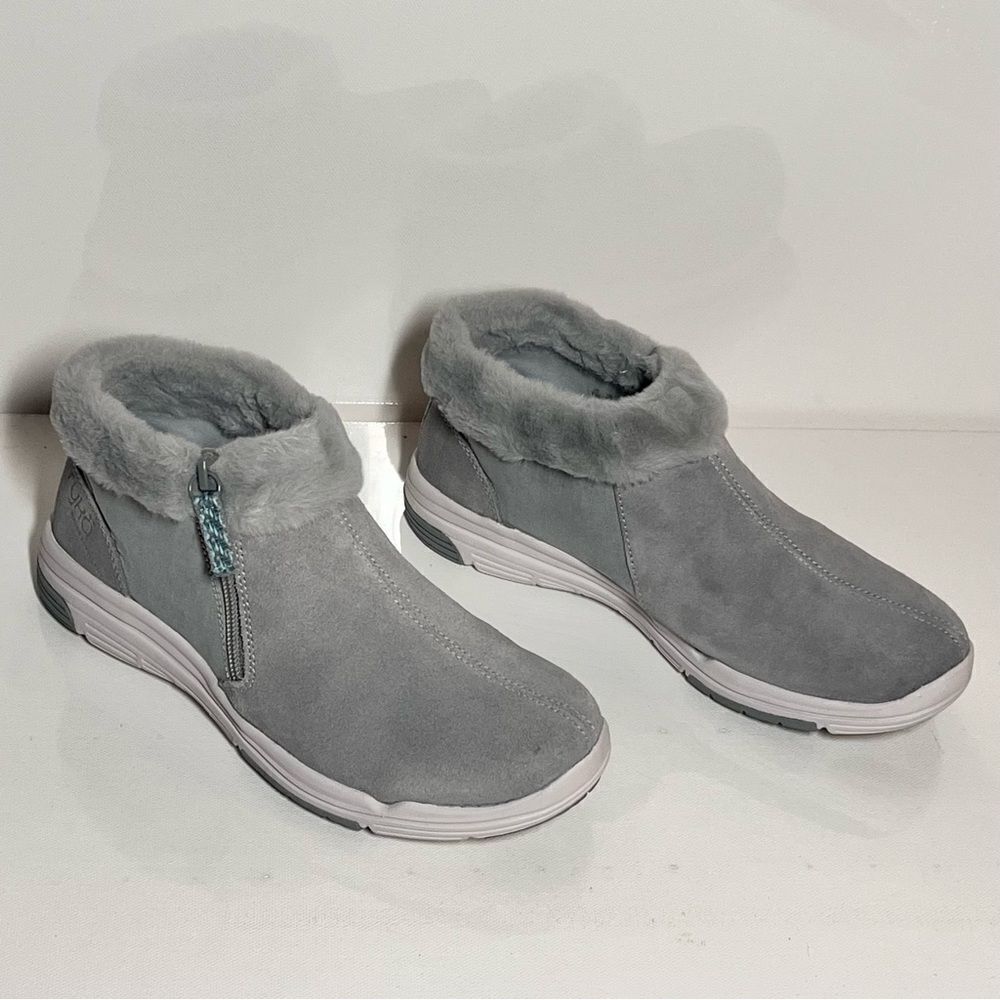 Ryka Water-Repellent Suede Faux Fur Anchorage Mid Ankle Boots
